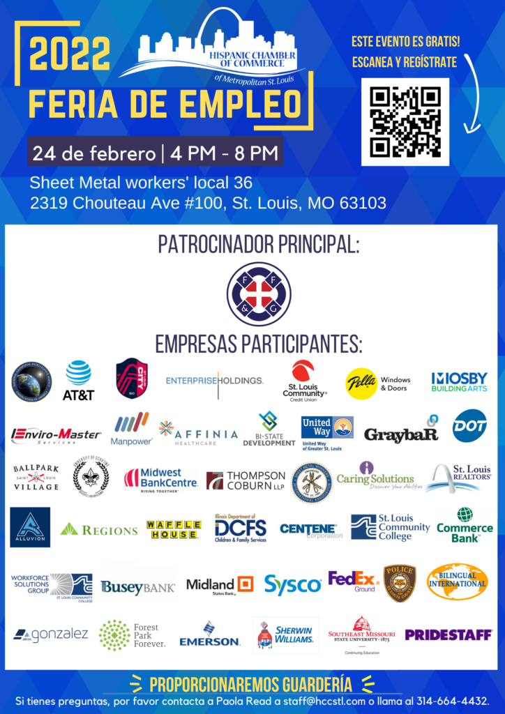 Hispanic Chamber of Commerce of Metropolitan St. Louis Job Fair, Thursday, February 24th, 2022
